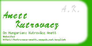 anett kutrovacz business card