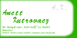 anett kutrovacz business card